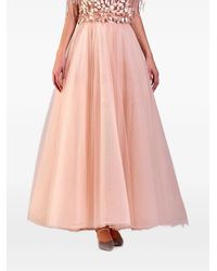 Gemy Maalouf - A-Cut Midi Tulle Skirt - Lyst