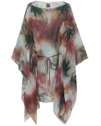 Patrizia Pepe - Abstract-Print Silk Scarf - Lyst