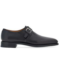 Ferragamo - Buckle-strap Leather Monk Shoes - Lyst