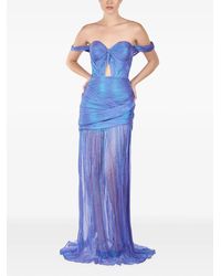 ANDREEA VENECIUC - Mirage Draped Silk Maxi Dress - Lyst