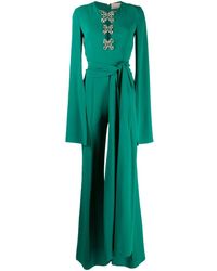 Elie Saab - Butterfly-detailing Flared Jumpsuit - Lyst