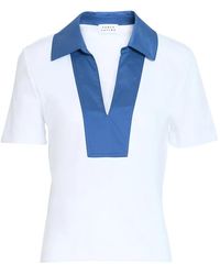 Tanya Taylor - Melanie Contrast-Collar T-Shirt - Lyst