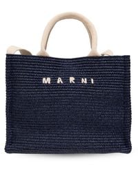 Marni - Raffia-Effect Small Tote Bag - Lyst