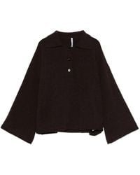 Liviana Conti - Glockenärmel-Poloshirt Mit Knopfverschluss - Lyst