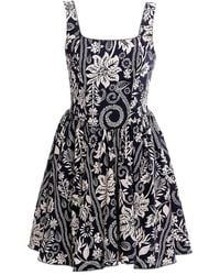 Agua Bendita - Amonita Floral-Print Smocked Mini Dress - Lyst