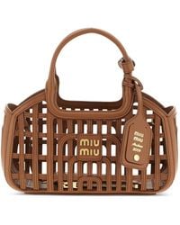 Miu Miu - Leather Basket Bag - Lyst