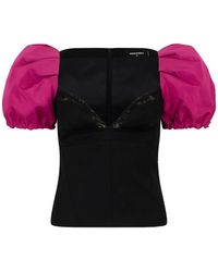 DSquared² - Snow-Tech Puff-Sleeve Top - Lyst
