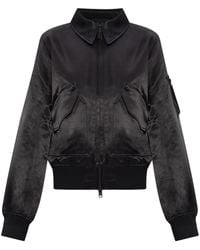 Y-3 - Satin Zip-Up Bomber Jacket - Lyst