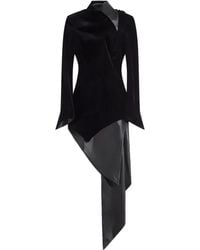 Mugler - Asymmetric Velvet Dress - Lyst