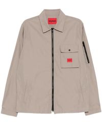 HUGO - Zip-Up Utility Shirt - Lyst