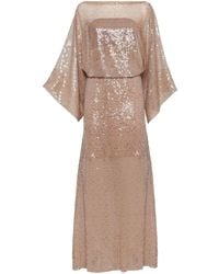 Brunello Cucinelli - Sequinned Silk Maxi Dress - Lyst