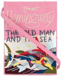 Olympia Le-Tan The Old Man And The Sea Book Clutch Bag With Strap - Pink