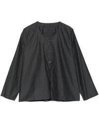 Private 0204 - Buttoned Collarless Blouse - Lyst