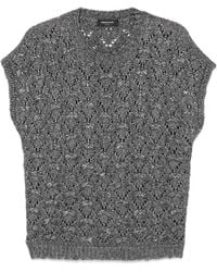 Fabiana Filippi - Pull En Maille Ajourée À Manches Capuchon - Lyst