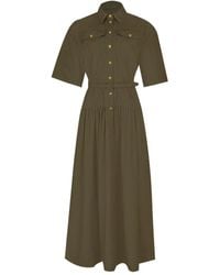 Adam Lippes - Edie Belted Midi Dress - Lyst