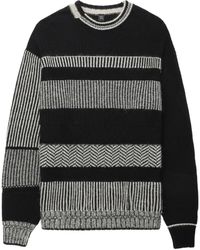 Y's Yohji Yamamoto - Striped Panelled Sweater - Lyst