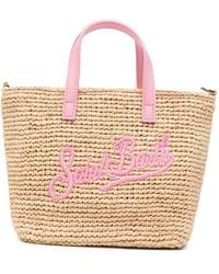 MC2 Saint Barth - Mini City Logo-Embroidered Woven Tote Bag - Lyst