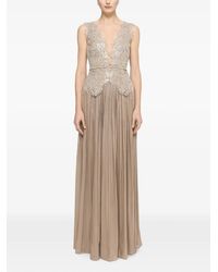 Nissa - Robe Longue En Chiffon - Lyst