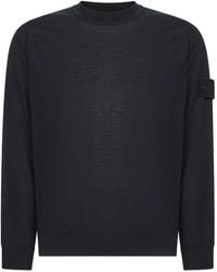 Stone Island - Wollen Trui Met Ronde Hals - Lyst