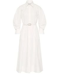 Rebecca Vallance - Lace-Embellished Belted Midi Dress - Lyst
