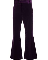 Palm Angels - Tailored Kick-flare Velvet Trousers - Lyst