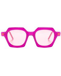 Kuboraum Eckige Sonnenbrille im Oversized-Look - Pink