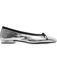 Bernardo - Crinkled-Finish Bow-Detail Ballet Flats - Lyst