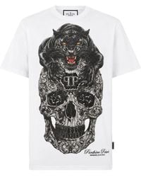 Philipp Plein - Round-Neck T-Shirt Panther Skull Stones - Lyst