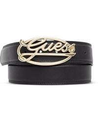 Guess - Logo-Plaque Belt - Lyst