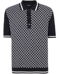 Balmain - Monogram-pattern Wool Polo Shirt - Lyst