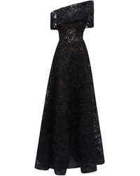 Gemy Maalouf - Asymmetrical-Neck Maxi Dress - Lyst