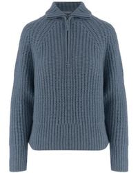 Allude - Ribbed-Knit Quarter-Zip Sweater - Lyst