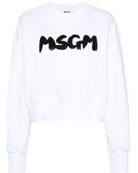 MSGM - Logo-print Jersey Sweatshirt - Lyst