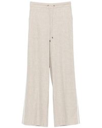 Lorena Antoniazzi - Side-Stripe Drawstring Trousers - Lyst