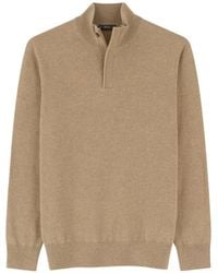BOGGI - Roll-Neck Jumper Quarter-Zip Wool Cashmere Mélange - Lyst