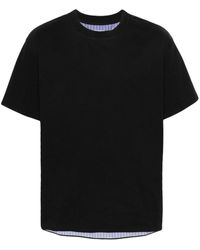 Bottega Veneta - Striped Double Layer Cotton T-shirt - Lyst