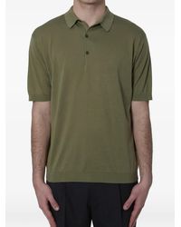 John Smedley - Buttoned Ribbed Polo Shirt - Lyst