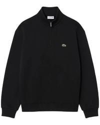 Lacoste - Half-Zip Logo-Patch Sweater - Lyst