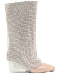 Benedetta Bruzziches - Virginia 95mm Crystal-drape Boots - Lyst
