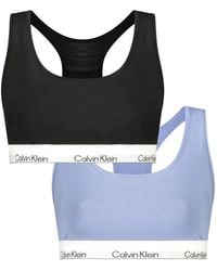 Calvin Klein - Logo-Tape Racerback Bralettes (Set Of Two) - Lyst