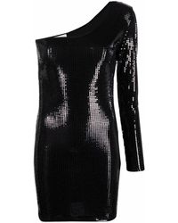 Loulou Asymmetric Fitted Dress - Black