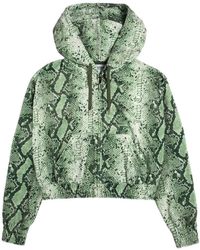 Juicy Couture - Snake-Print Diamanté Oversized Cropped Hoodie - Lyst