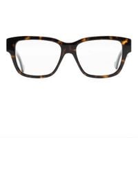 Gucci - Eckige Brille Mit Logo-Gravur - Lyst