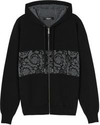 Versace - Barocco-Jacquard Zip-Up Hoodie - Lyst