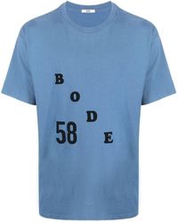 Bode - T-Shirt mit geflocktem Logo - Lyst