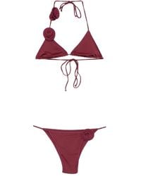 LaRevêche - Ashar Rose-Embellished Triangle Bikini - Lyst