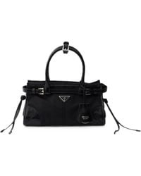 Prada - Bonnie Small Re-Nylon And Leather Handbag - Lyst