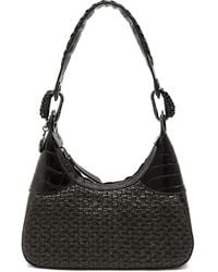 Isla - Moon Woven Crocodile-Effect Shoulder Bag - Lyst