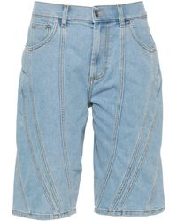 Mugler - Jeans-Shorts mit Kontrasteinsatz - Lyst