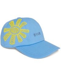 MSGM - Cappello Da Baseball Con Ricamo - Lyst